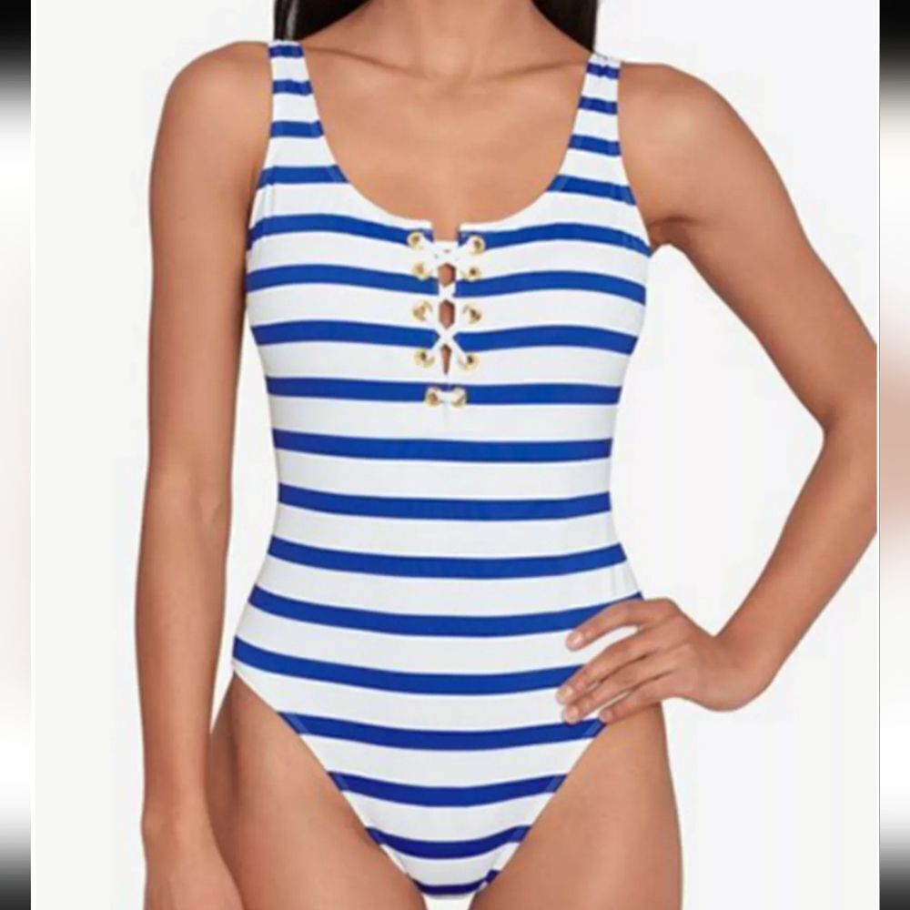 WOSSIMO ONE PIECE STRIPE SWIMSUITS BIKINI